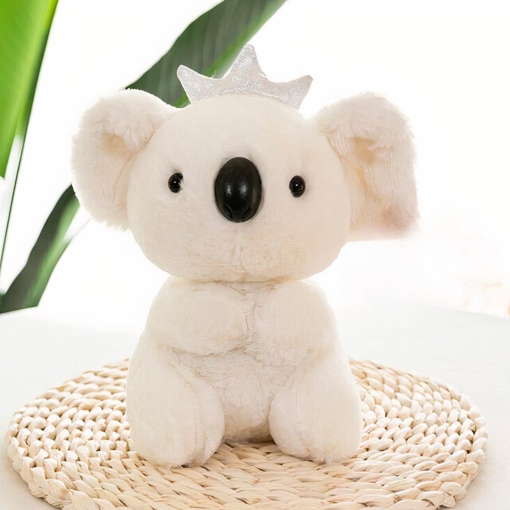 Knuffel Koala Met Kroon Zachte Troostknuffel Voor Kinderen De Knuffel wit