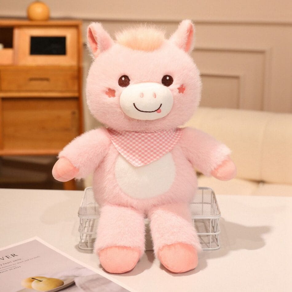 Knuffel Koe Reuzen Crème Vacht Met Pastelroze Oren De Knuffel