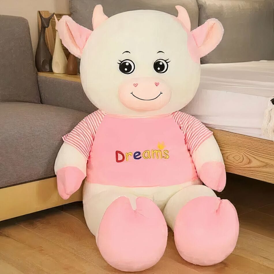 Knuffel Koe Reuzen Roze Outfit Zachte Grote Pluche De Knuffel