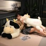 Knuffel Koe Schattig Reuzen 90 cm Met Bruine Hoorns De Knuffel