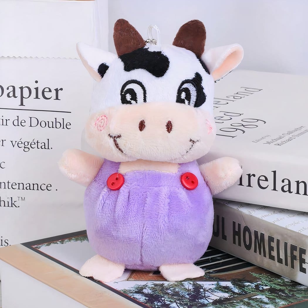 Knuffel Koe Sleutelhanger Van 10 Cm Schattig En Praktisch De Knuffel paars