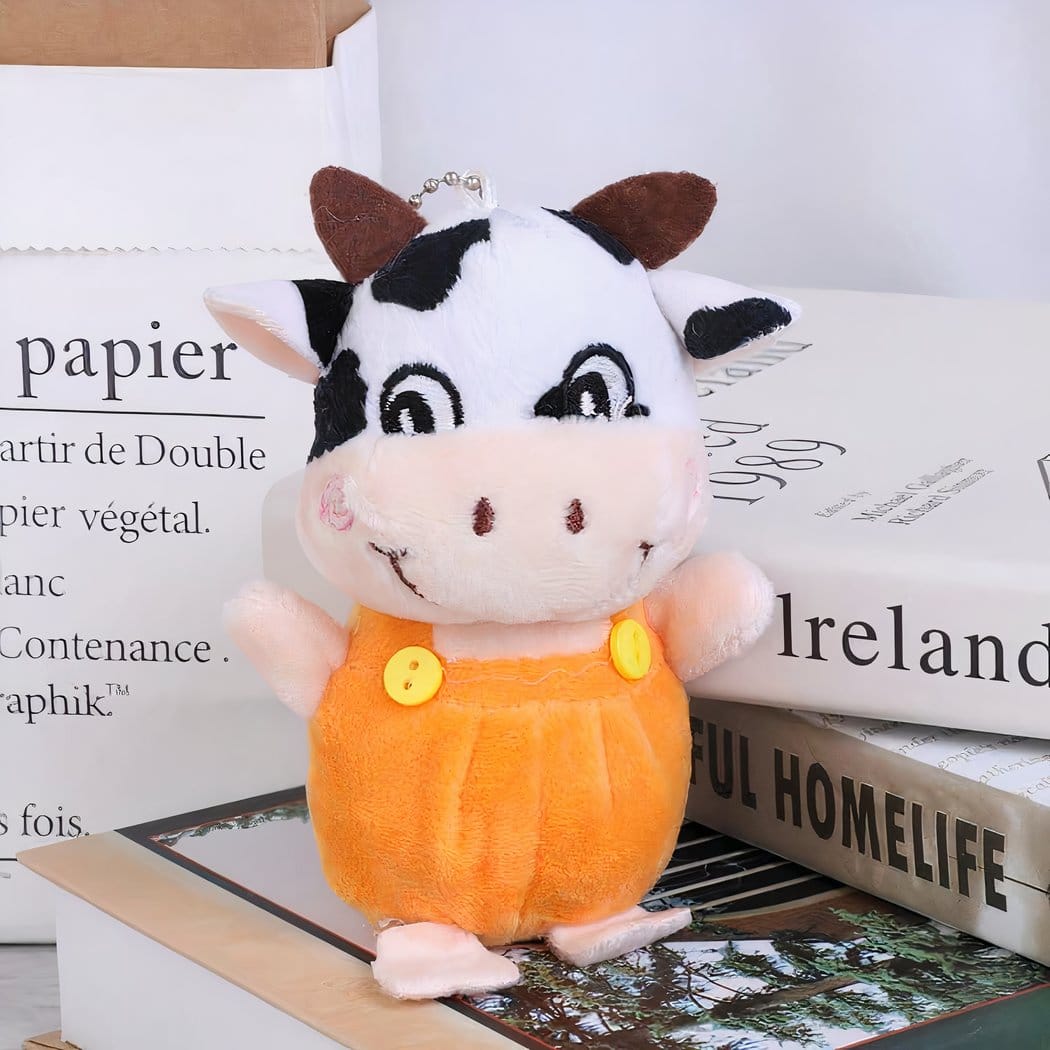 Knuffel Koe Sleutelhanger Van 10 Cm Schattig En Praktisch De Knuffel oranje