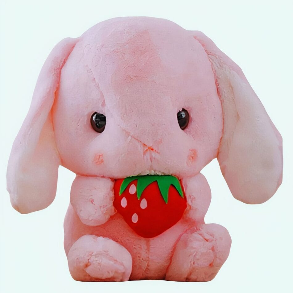Knuffel Konijn Aardbei 30 cm Zachte Reisgenoot Voor Auto En Thuis De Knuffel