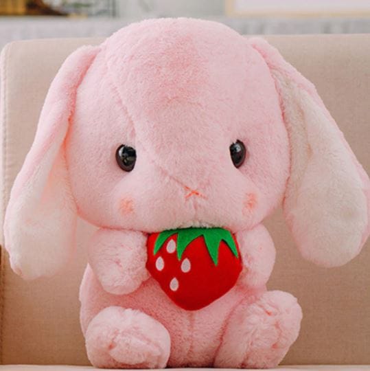 Knuffel Konijn Aardbei 30 cm Zachte Reisgenoot Voor Auto En Thuis De Knuffel