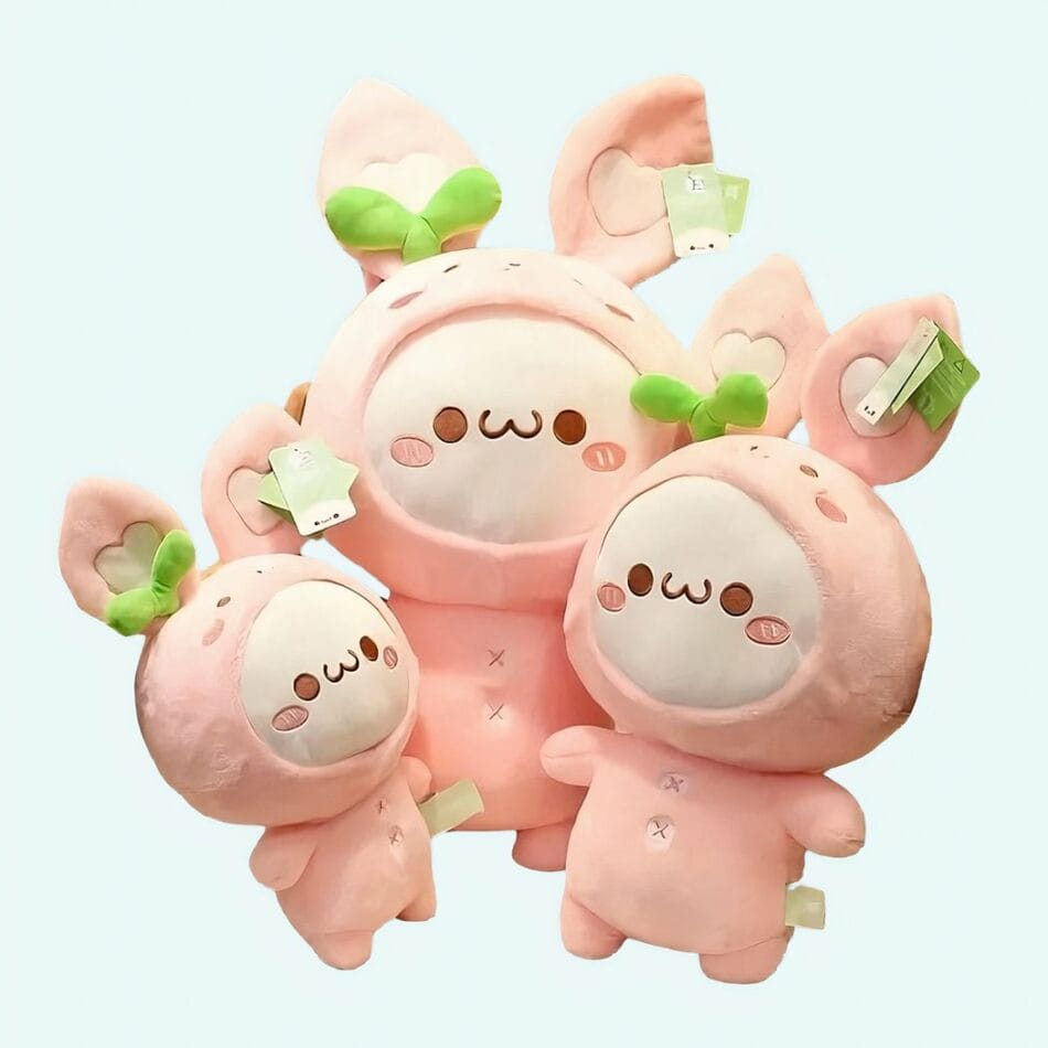Knuffel Konijn Grappig Zachte Fluwelen Pluche Grote Oren Ronde Buik De Knuffel