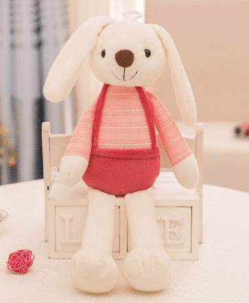 Knuffel Konijn in Roze Jurk Zachte Speelknuffel De Knuffel