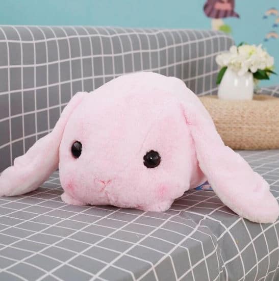 Knuffel Konijn Roze Liggend 40 cm Polyester De Knuffel
