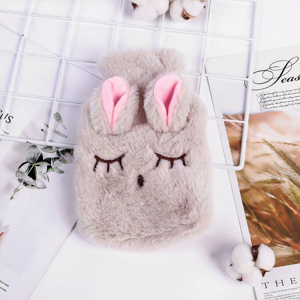Knuffel Konijn Verwarmend Met Verwarmingskussen Van Heet Water De Knuffel beige
