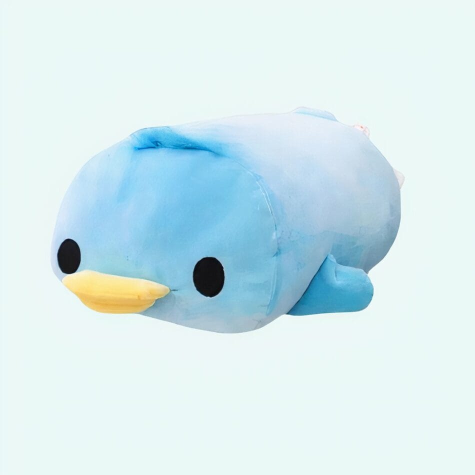Knuffel Kussen Eend Liggend In Twee Kleuren Ultra Zacht Katoen De Knuffel