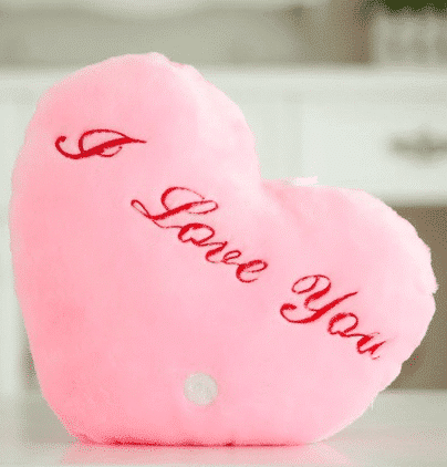Knuffel Kussen Roze Hartvormig I Love You De Knuffel