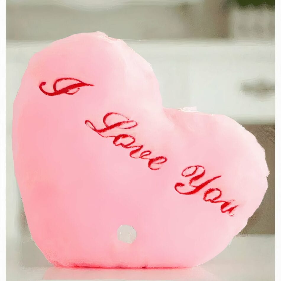 Knuffel Kussen Roze Hartvormig I Love You De Knuffel