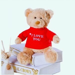 Knuffel Kussen Wit Pluche Met I Love You Geborduurd In Rood De Knuffel