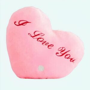 Knuffel Kussen Wit Pluche Met I Love You Geborduurd In Rood De Knuffel