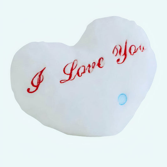 Knuffel Kussen Wit Pluche Met I Love You Geborduurd In Rood De Knuffel