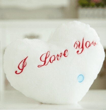 Knuffel Kussen Wit Pluche Met I Love You Geborduurd In Rood De Knuffel