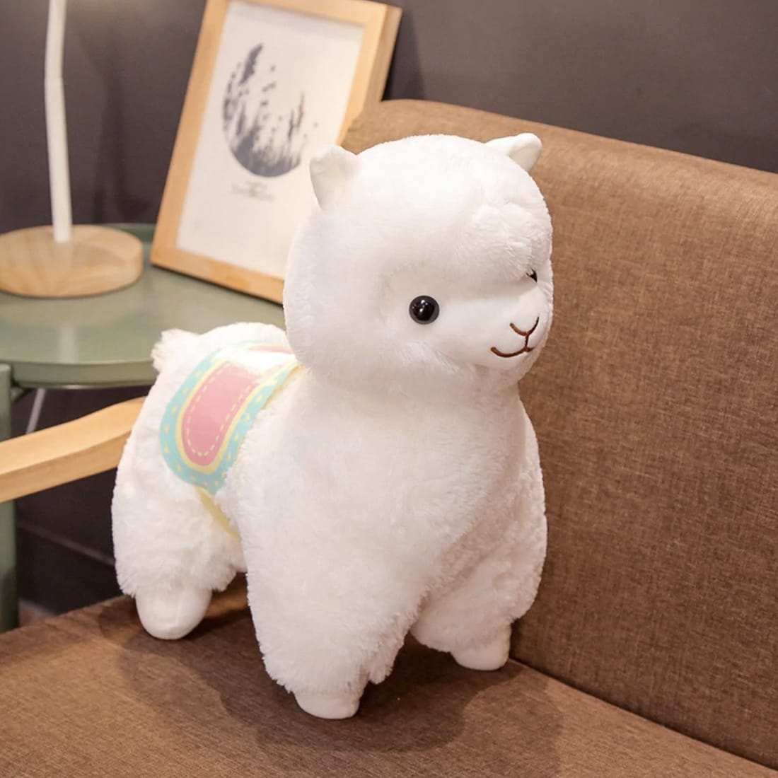 Knuffel Lama Wit Met Zadel Zacht Pluche Avontuur De Knuffel
