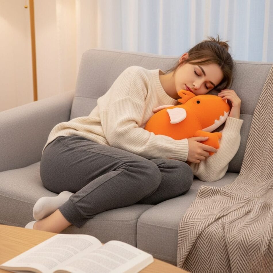 Knuffel Lestée Draak Oranje met Gewicht Therapeutisch voor Kalmering De Knuffel