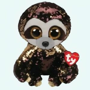 Knuffel Luiaard Met Glinsterende Ogen Zacht Pluizig Textiel De Knuffel