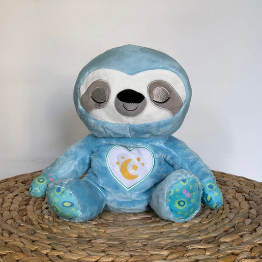 Knuffel Luiaard Nachtlampje Ademend Met Slaapliedje De Knuffel blauw