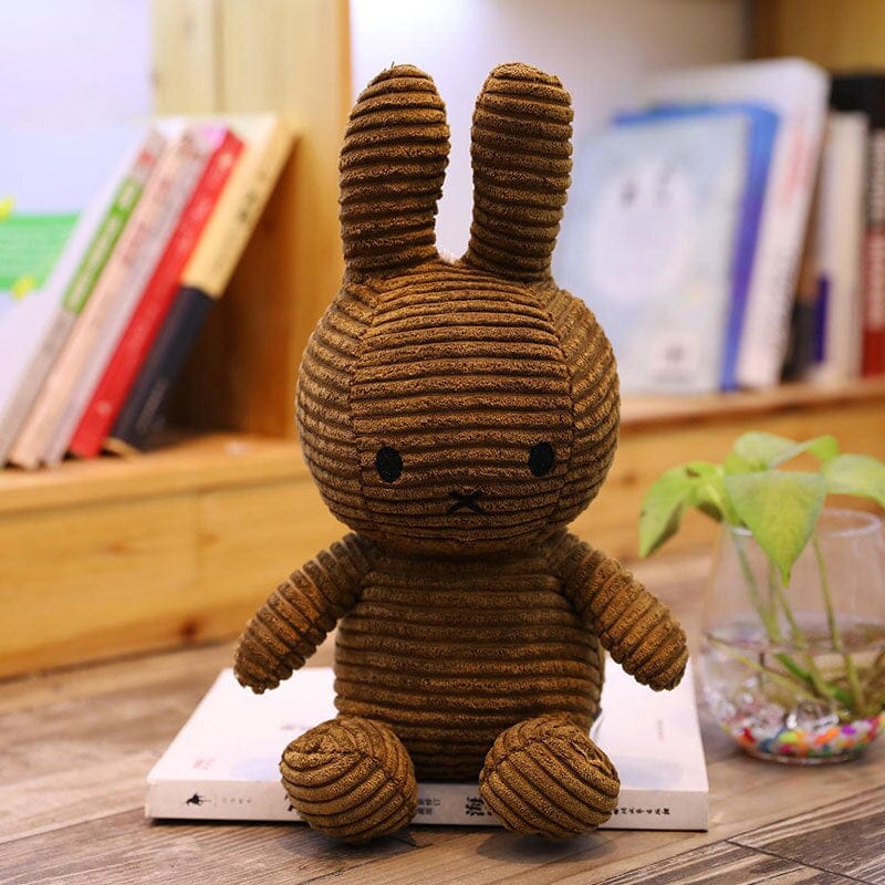Knuffel Miffy Côtelé Bruin 25 cm Met Klassieke Uitdrukking De Knuffel
