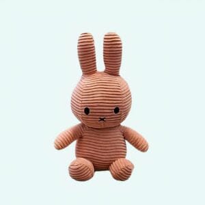 Knuffel Miffy Côtelé Bruin 25 cm Met Klassieke Uitdrukking De Knuffel