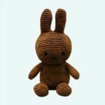 Knuffel Miffy Côtelé Bruin 25 cm Met Klassieke Uitdrukking De Knuffel