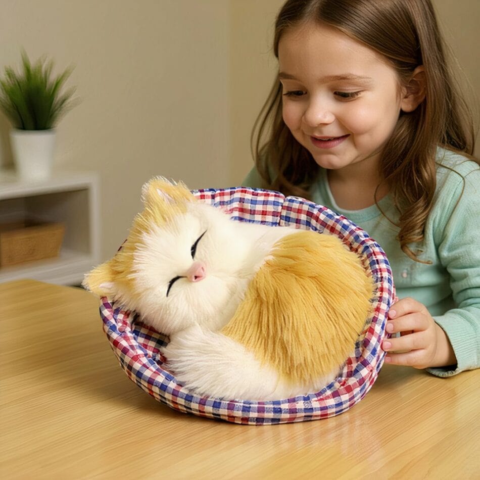 Knuffel Mini Kat Slapend Zachte Realistische Slaapende Kitten De Knuffel