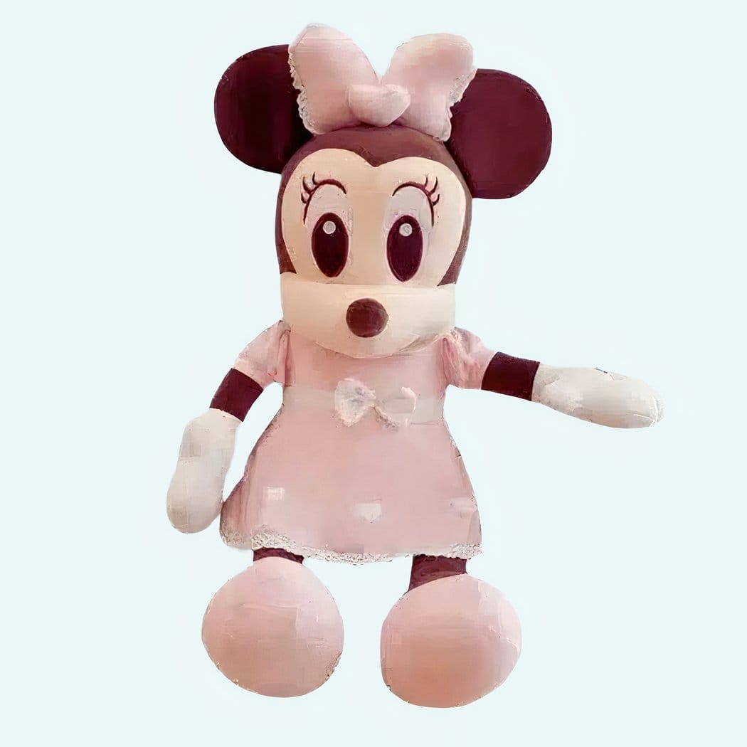 Knuffel Minnie Roze Met Grote Zwarte Strik En Zachte Vacht De Knuffel 70cm