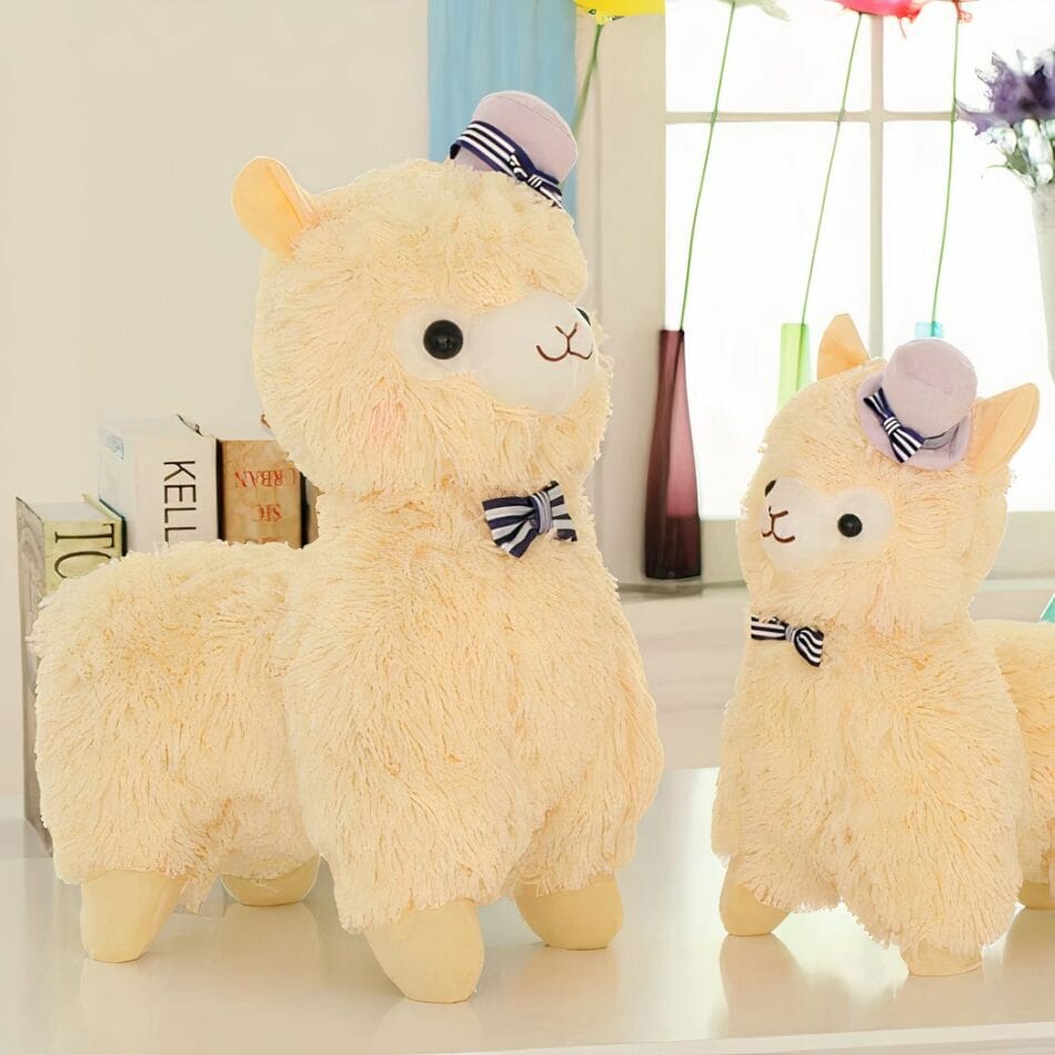 Knuffel Monsieur Lama Paars 55 cm Zachte Troostknuffel De Knuffel
