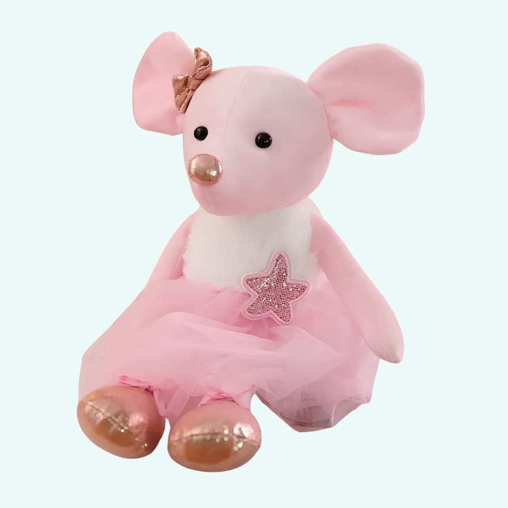 Knuffel Muis Danseuse Ster Met 40 Cm Tutu Van Tulle En Satijn Schoenen De Knuffel roze