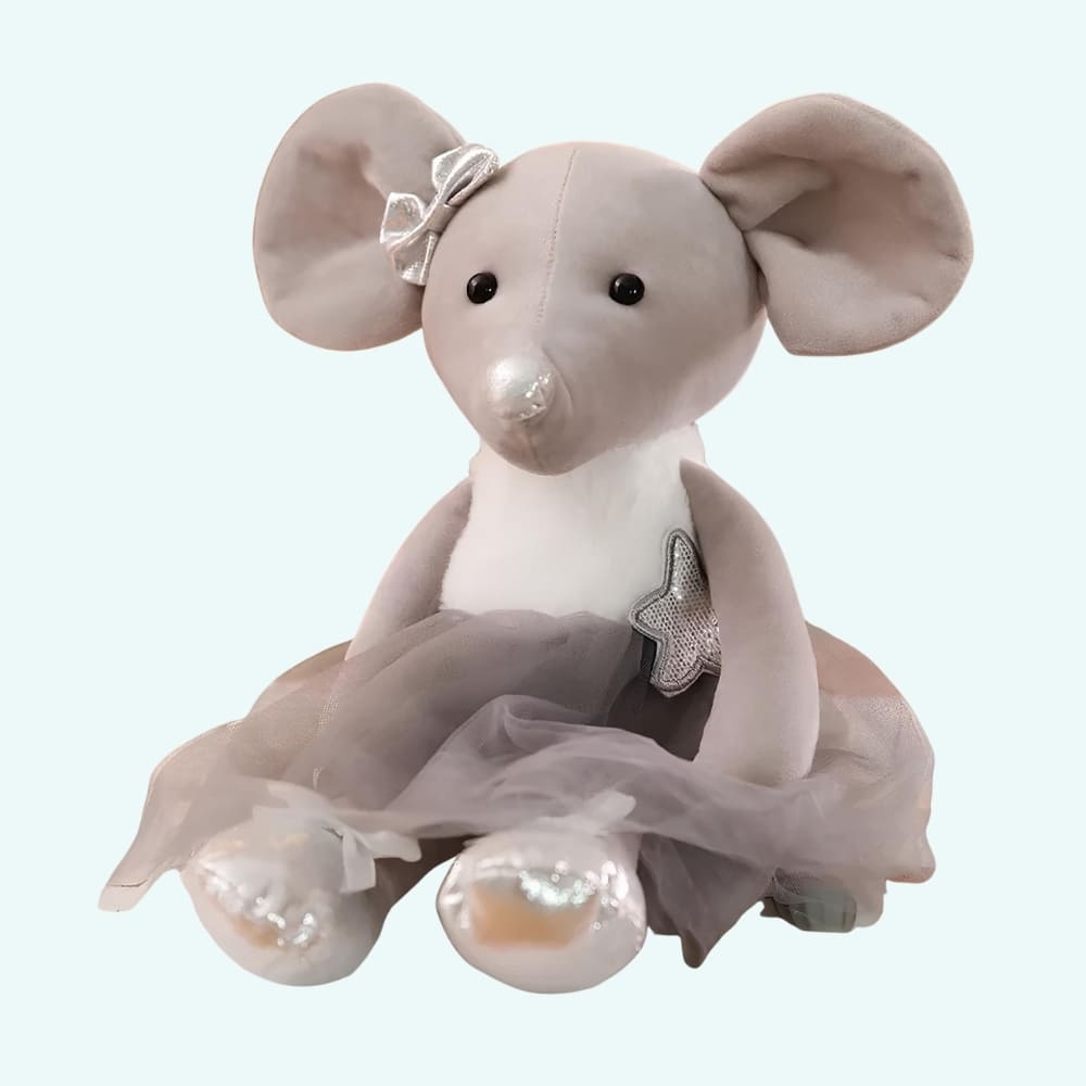 Knuffel Muis Danseuse Ster Met 40 Cm Tutu Van Tulle En Satijn Schoenen De Knuffel grijs