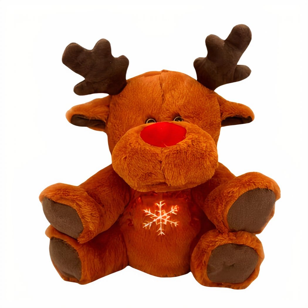 Knuffel Nachtlampje Rendier Kerst Ademend Met Slaapliedjes De Knuffel bruin