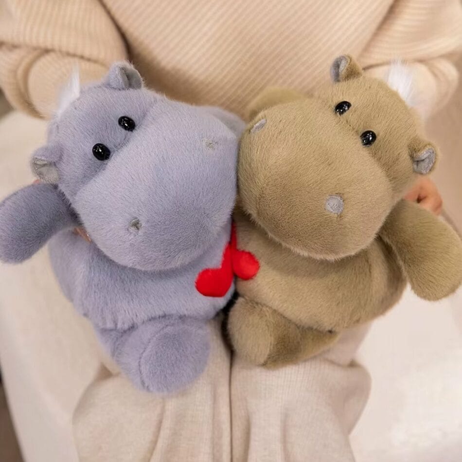 Knuffel Nijlpaard met Hartje Zachte Knuffel voor Baby De Knuffel
