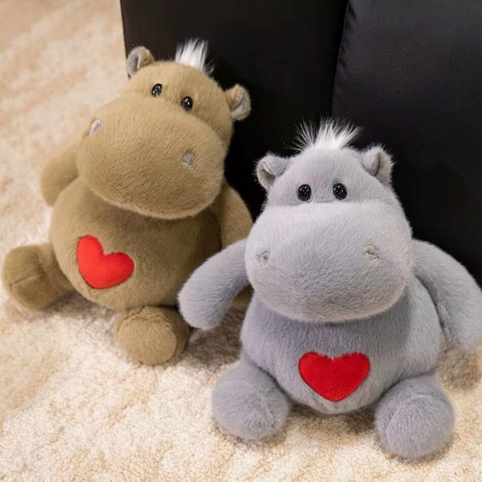 Knuffel Nijlpaard met Hartje Zachte Knuffel voor Baby De Knuffel