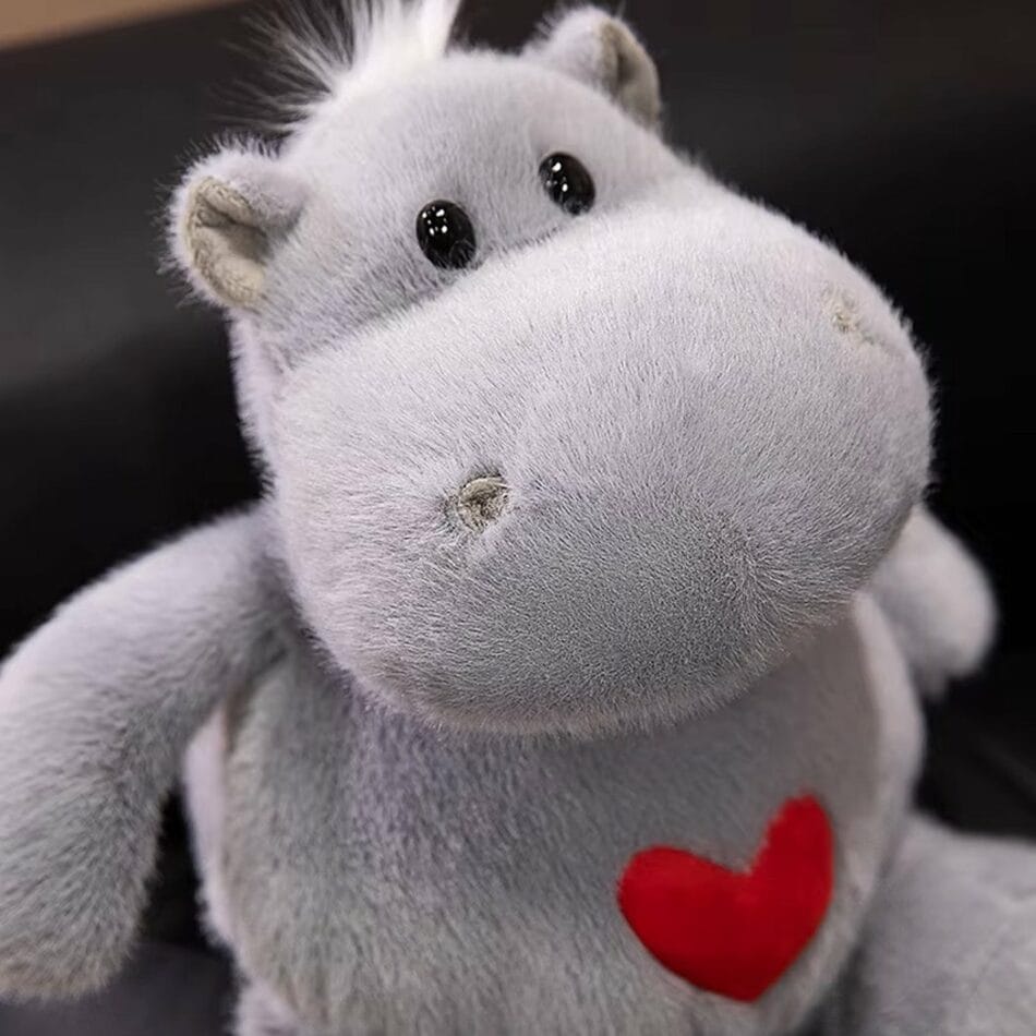 Knuffel Nijlpaard met Hartje Zachte Knuffel voor Baby De Knuffel