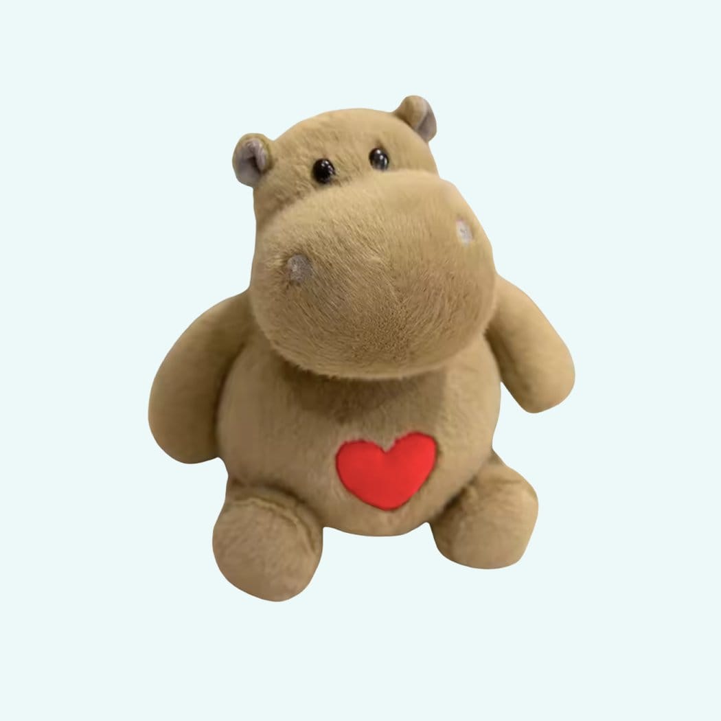 Knuffel Nijlpaard met Hartje Zachte Knuffel voor Baby De Knuffel 25-cm / beige