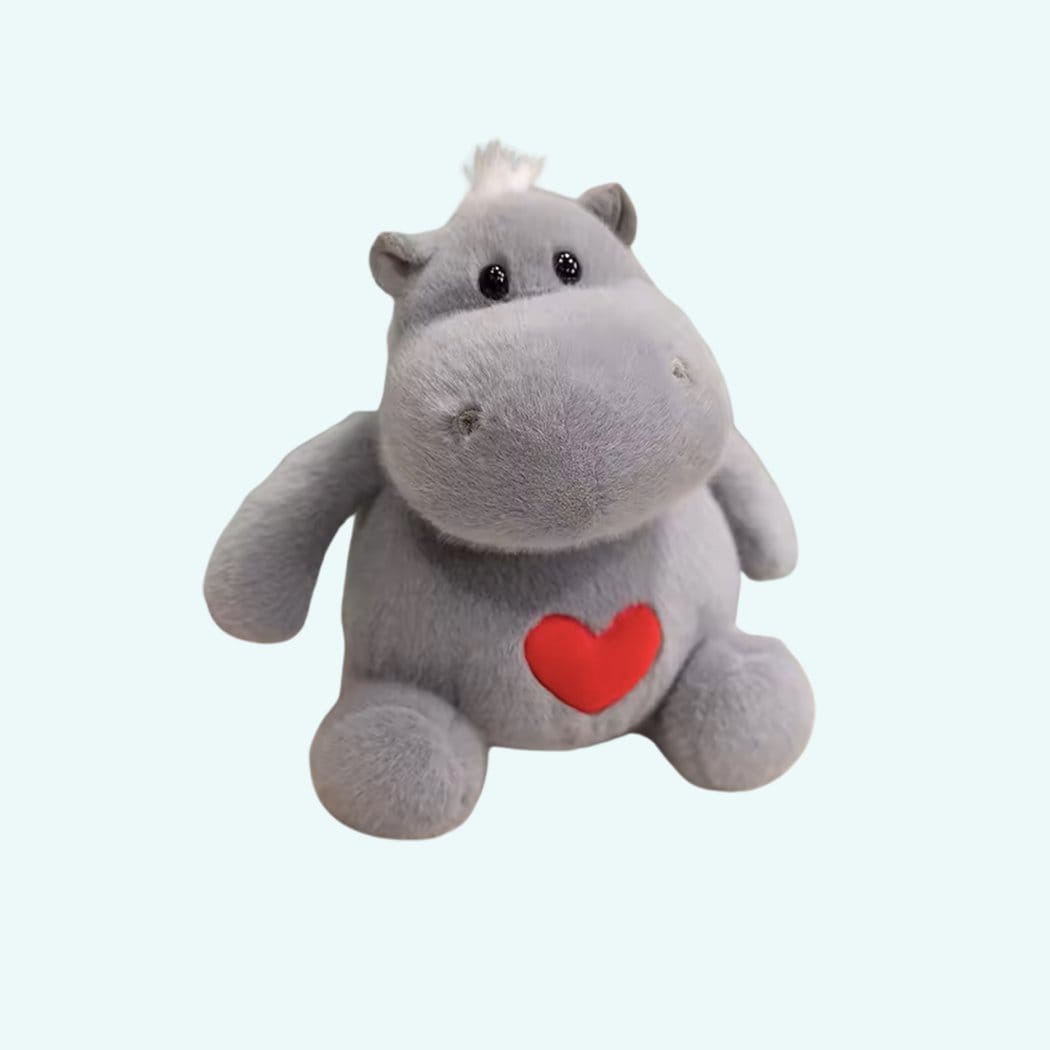 Knuffel Nijlpaard met Hartje Zachte Knuffel voor Baby De Knuffel 25-cm / grijs