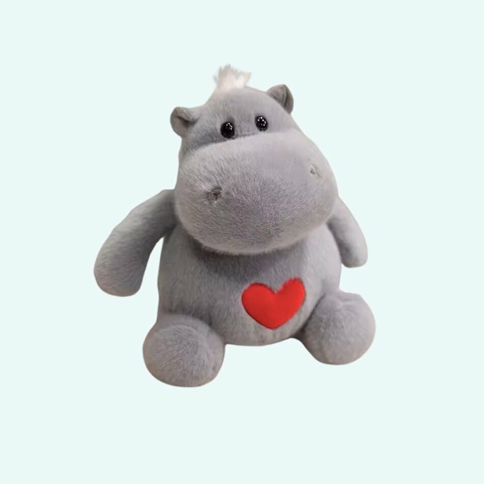 Knuffel Nijlpaard met Hartje Zachte Knuffel voor Baby De Knuffel