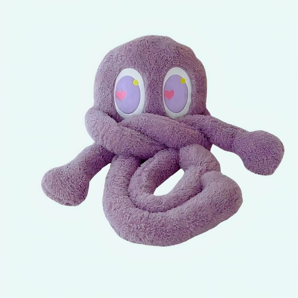 Knuffel Octopus Reuzen Paars Ultra Zacht Velourstof De Knuffel