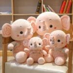 Knuffel Olifant Met Kleurrijke Tuinbroek Zachte Pluche De Knuffel