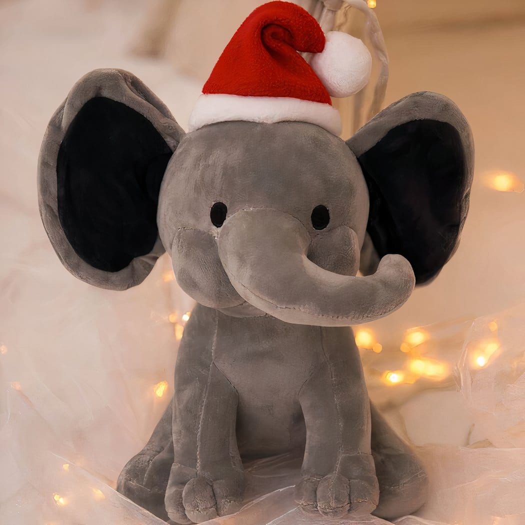 Knuffel Olifant Noel Lichtgevende Kerstknuffel Decoratie De Knuffel grijs