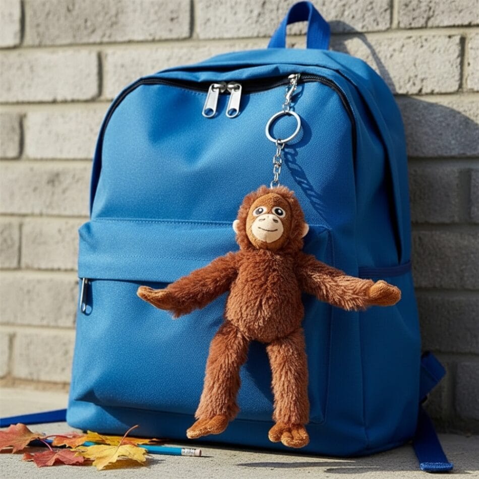 Knuffel Orang-Oetan Sleutelhanger Voor Schooltas En Pennenzak De Knuffel