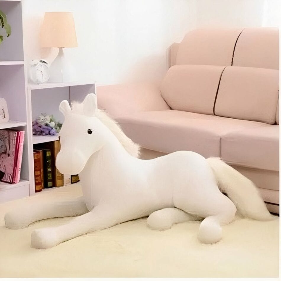 Knuffel Paard Sneeuwwitte Pluche Troostende Met Moderne Uitstraling De Knuffel