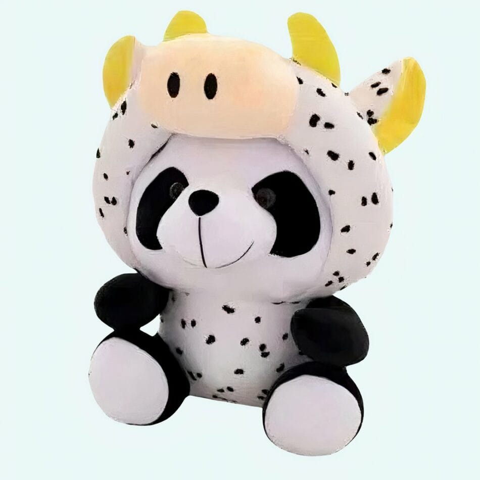 Knuffel Panda Verkleed Als Koe Met Zachte Vacht De Knuffel
