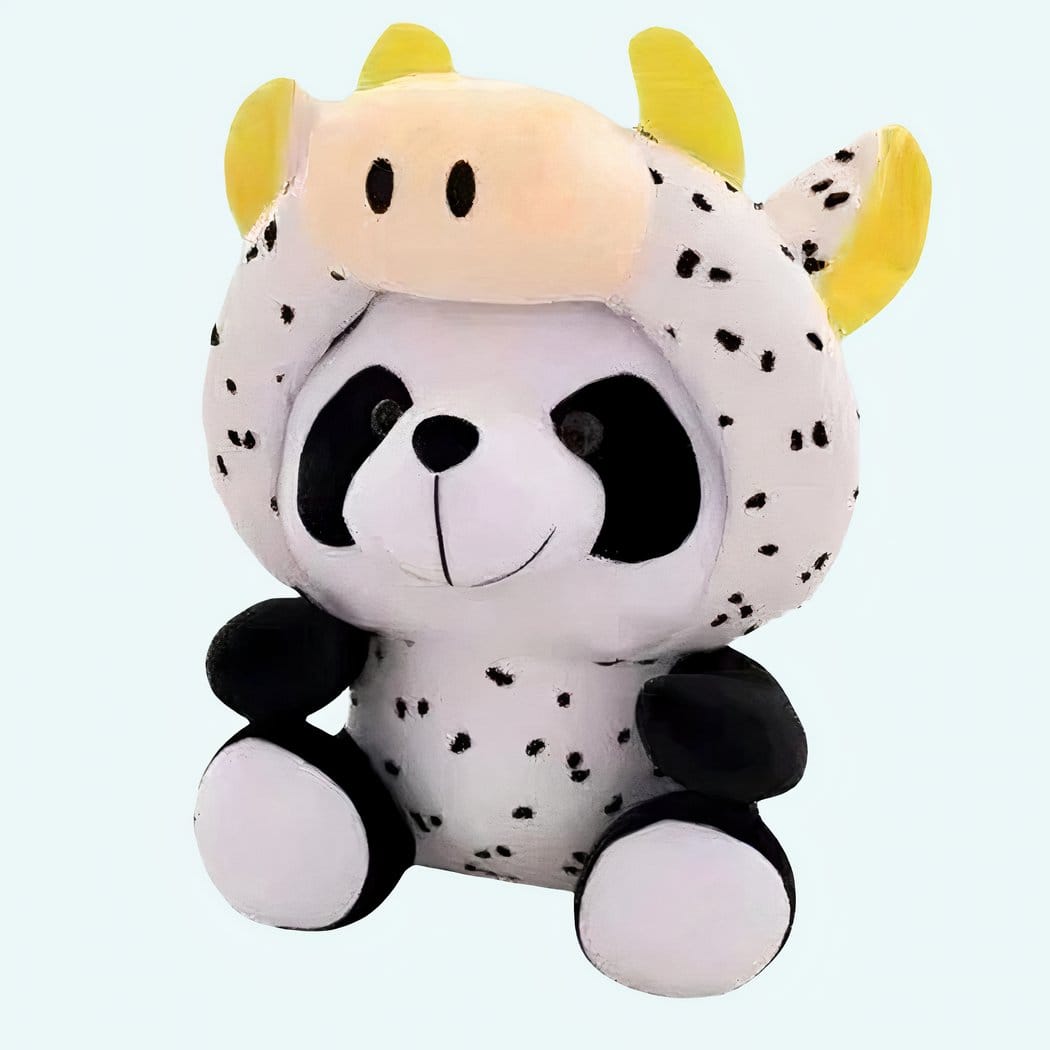 Knuffel Panda Verkleed Als Koe Met Zachte Vacht De Knuffel 20cm