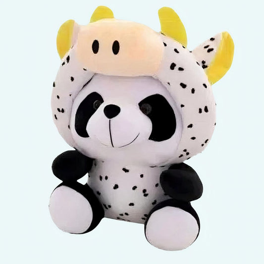 Knuffel Panda Verkleed Als Koe Met Zachte Vacht De Knuffel 20cm