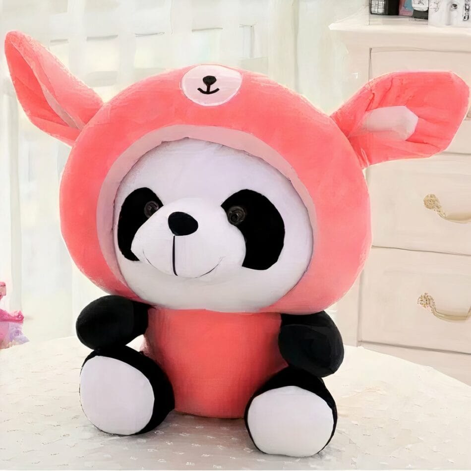 Knuffel Panda Verkleed Als Konijn 40 Cm Kawaii Charme De Knuffel