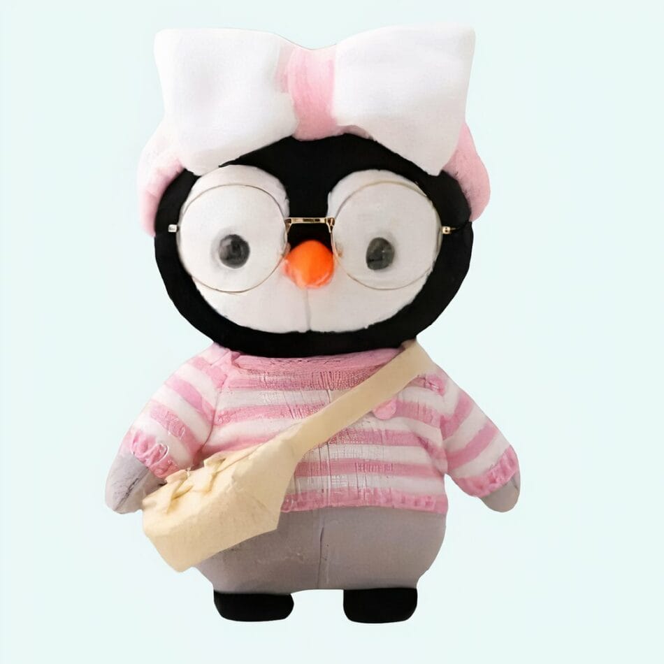 Knuffel Pingouin Met Roze Truitje En Oranje Neus De Knuffel