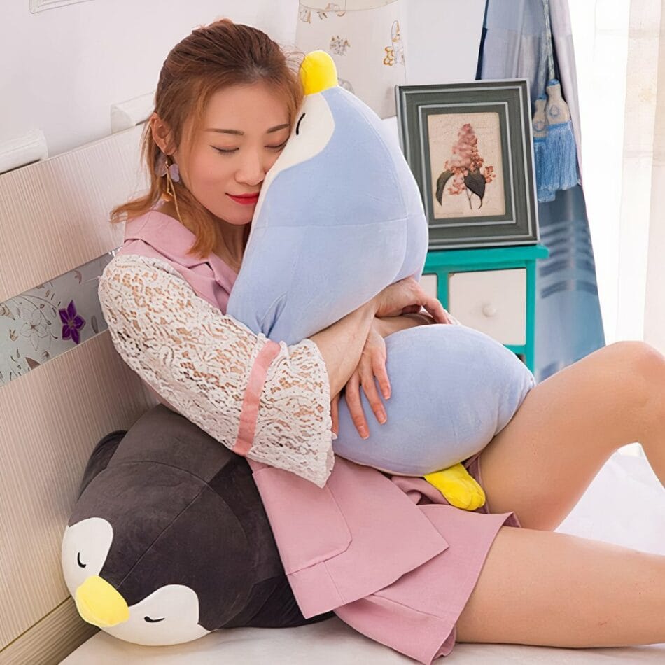 Knuffel Pinguïn Blauwgrijs 100 cm Grote Realistische Knuffel De Knuffel