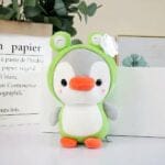 Knuffel Pinguïn in Kikkerkostuum Zacht Speelknuffel De Knuffel